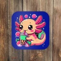 Axolotl Boba Tea Kawaii Neko Japanese Bubble Tea Coaster thumb 0