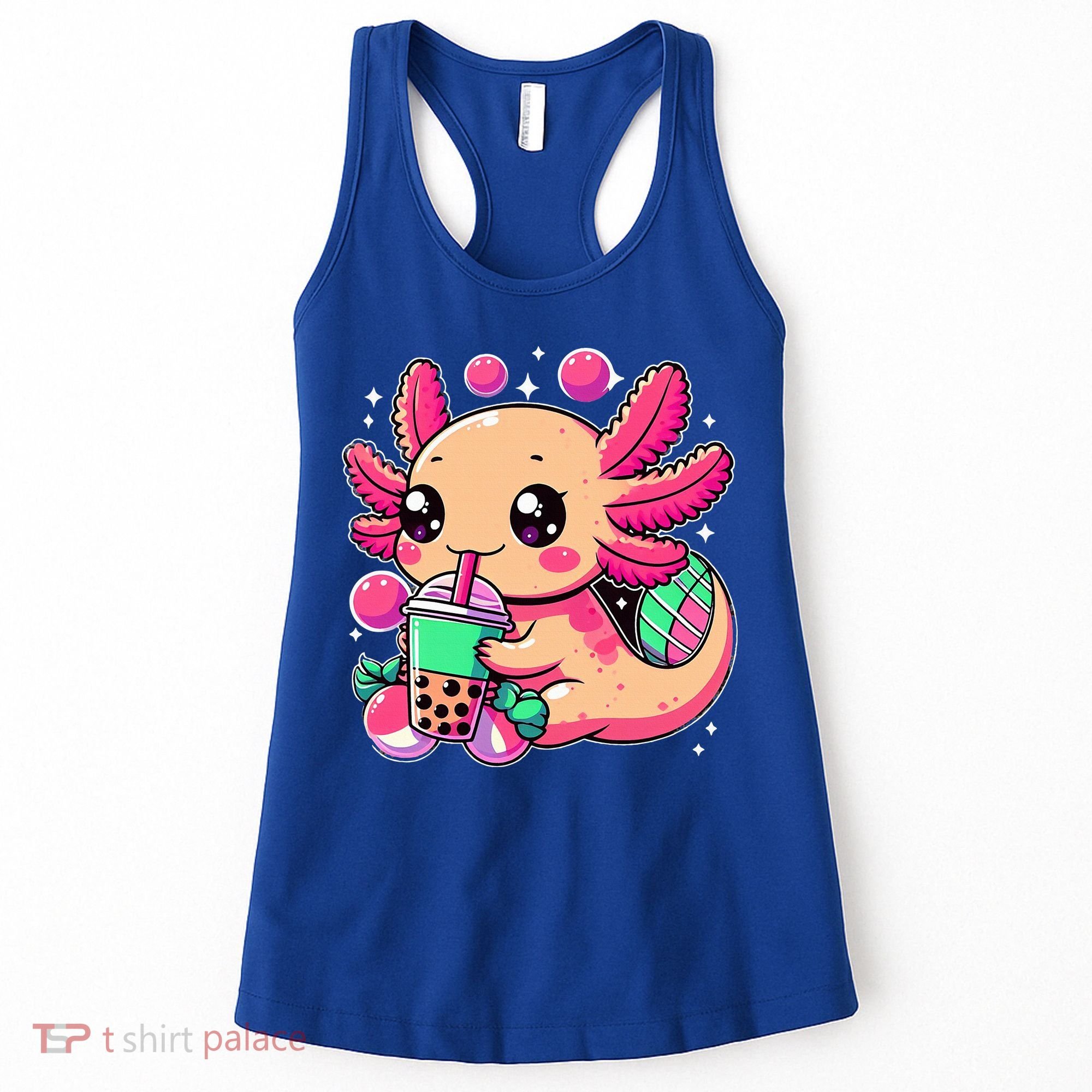 Axolotl Boba Tea Kawaii Neko Japanese Bubble Tea Women's Tank Top