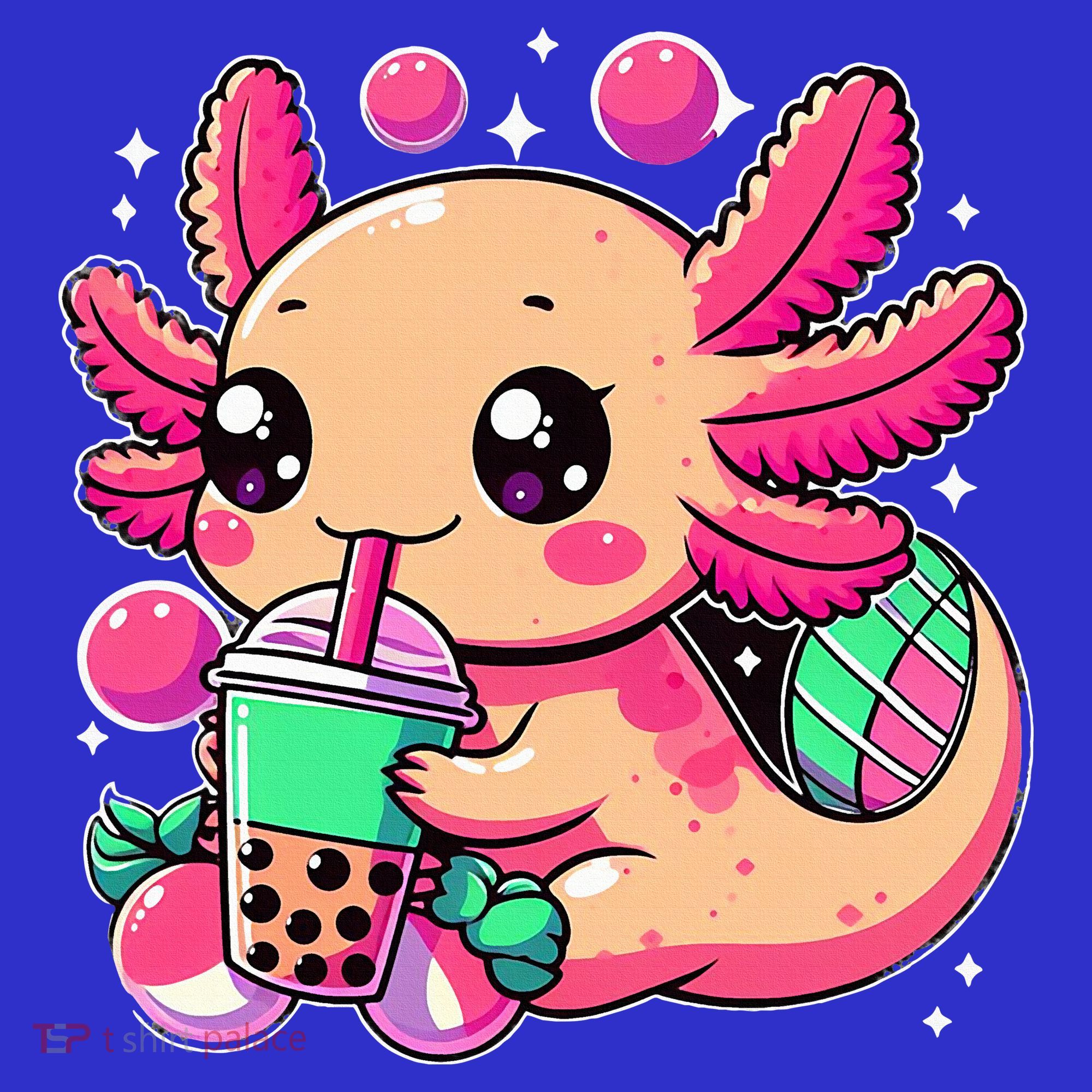 Axolotl Boba Tea Kawaii Neko Japanese Bubble Tea Women's Tank Top