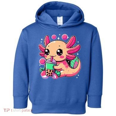 Axolotl Boba Tea Kawaii Neko Japanese Bubble Tea Toddler Hoodie