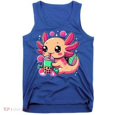 Axolotl Boba Tea Kawaii Neko Japanese Bubble Tea Tank Top