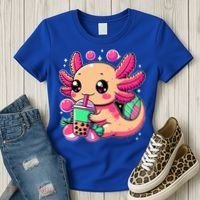 Axolotl Boba Tea Kawaii Neko Japanese Bubble Tea Women's T-Shirt thumb 3