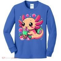 Axolotl Boba Tea Kawaii Neko Japanese Bubble Tea Kids Long Sleeve Shirt thumb 0