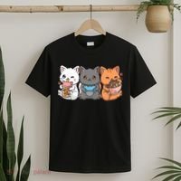 Anime Boba Tea Bubble Tea Gaming Gamer Ramen Cat T-Shirt thumb 2