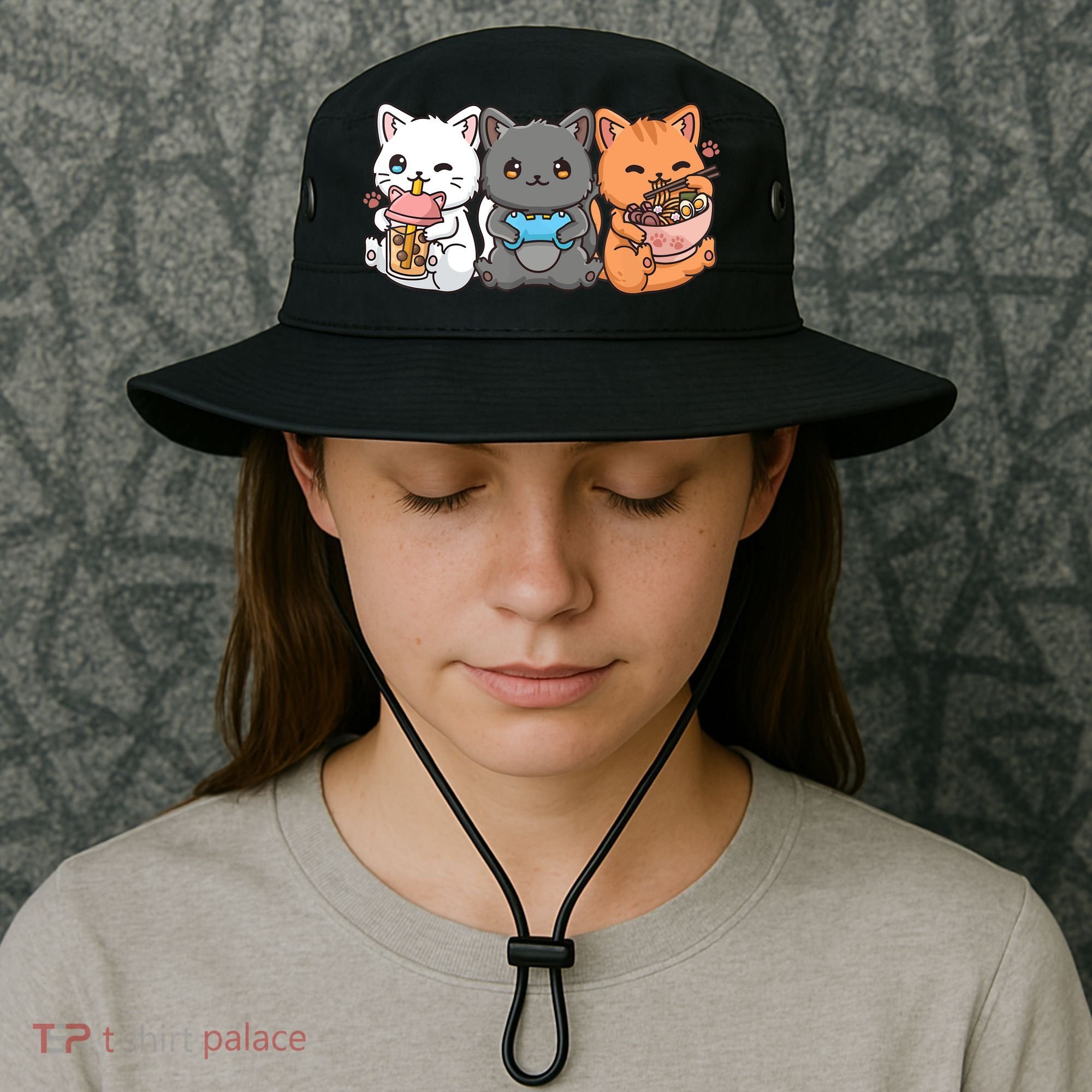 Anime Boba Tea Bubble Tea Gaming Gamer Ramen Cat Bucket Hat