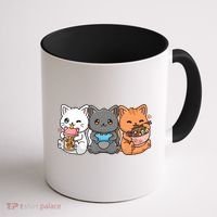 Anime Boba Tea Bubble Tea Gaming Gamer Ramen Cat Coffee Mug thumb 1