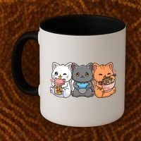 Anime Boba Tea Bubble Tea Gaming Gamer Ramen Cat Coffee Mug thumb 2