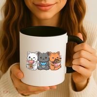 Anime Boba Tea Bubble Tea Gaming Gamer Ramen Cat Coffee Mug thumb 3