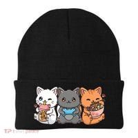 Anime Boba Tea Bubble Tea Gaming Gamer Ramen Cat Beanie thumb 0