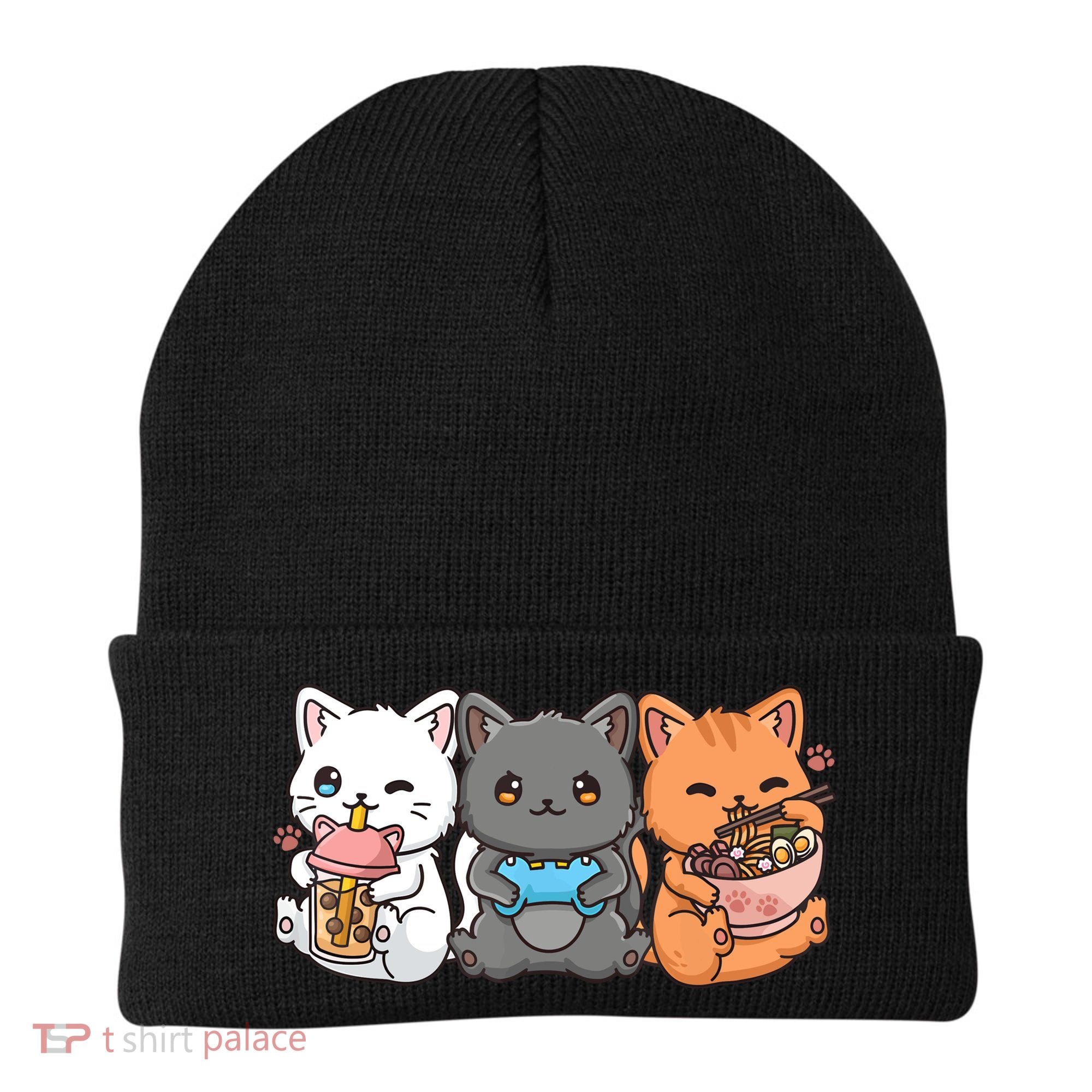 Anime Boba Tea Bubble Tea Gaming Gamer Ramen Cat Beanie