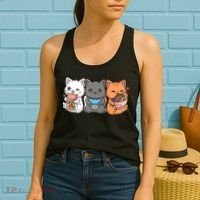 Anime Boba Tea Bubble Tea Gaming Gamer Ramen Cat Women's Tank Top thumb 2