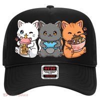 Anime Boba Tea Bubble Tea Gaming Gamer Ramen Cat Hat thumb 0