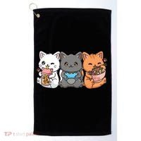 Anime Boba Tea Bubble Tea Gaming Gamer Ramen Cat Golf Towel thumb 0
