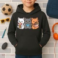 Anime Boba Tea Bubble Tea Gaming Gamer Ramen Cat Kids Hoodie thumb 2