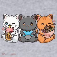 Anime Boba Tea Bubble Tea Gaming Gamer Ramen Cat Women's Sweatshirt thumb 2