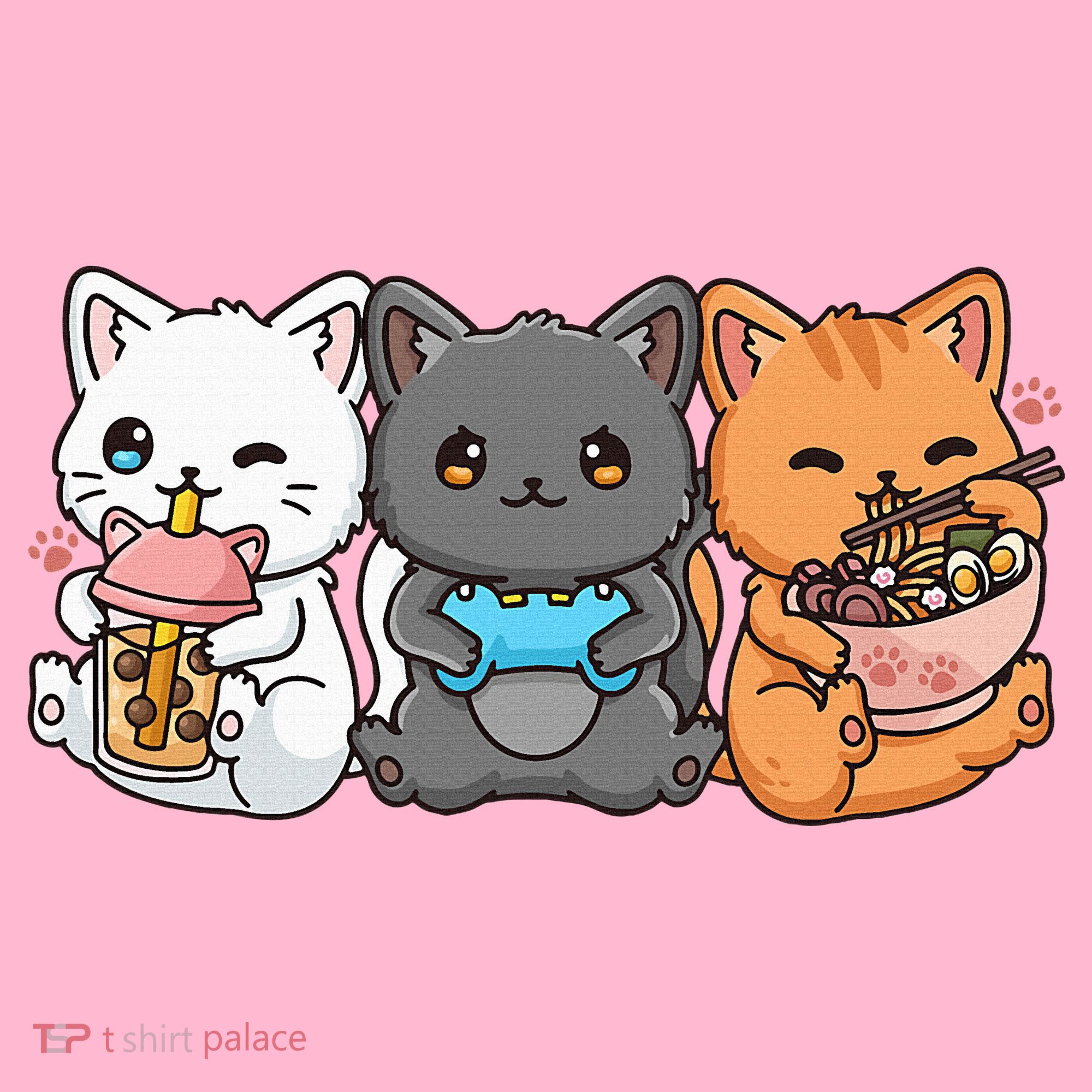 Anime Boba Tea Bubble Tea Gaming Gamer Ramen Cat Coaster