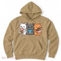 Anime Boba Tea Bubble Tea Gaming Gamer Ramen Cat Hoodie thumb 0