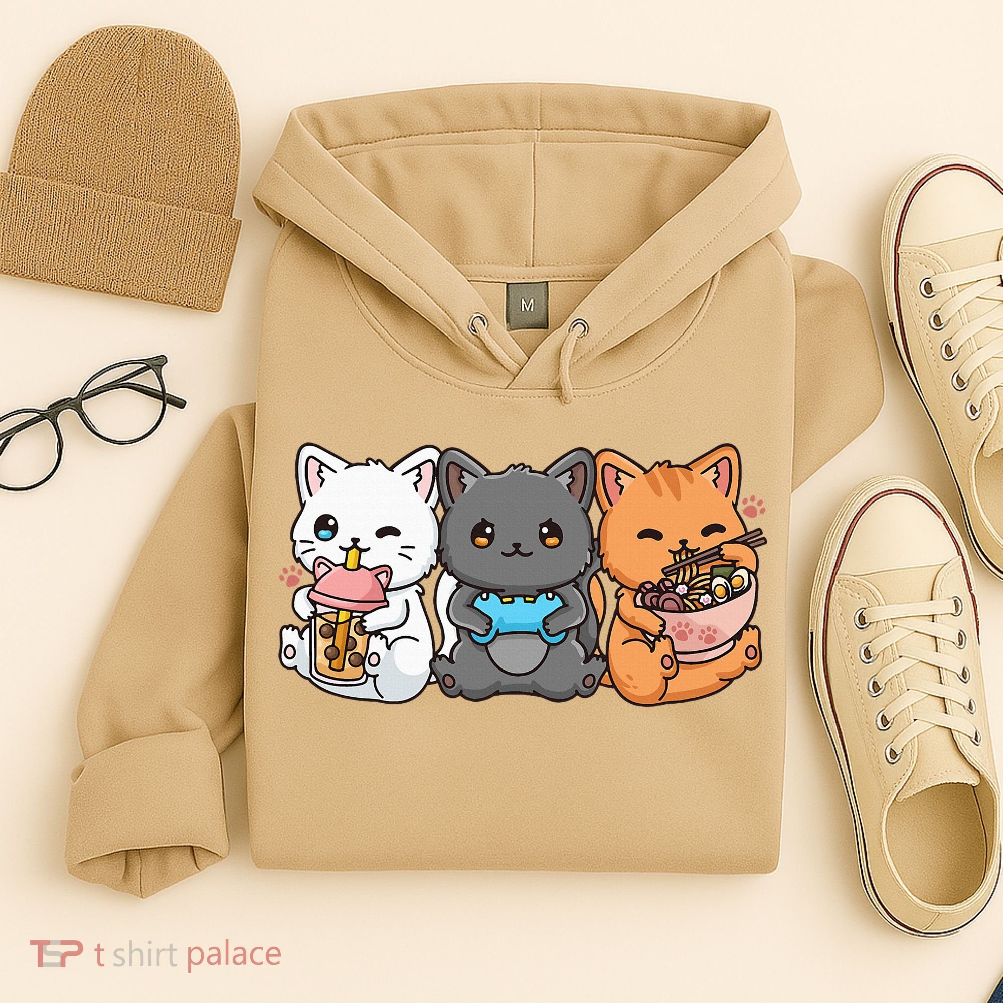 Anime Boba Tea Bubble Tea Gaming Gamer Ramen Cat Hoodie