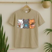 Anime Boba Tea Bubble Tea Gaming Gamer Ramen Cat T-Shirt thumb 2