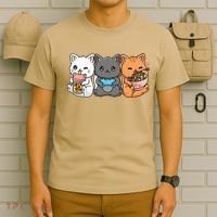 Anime Boba Tea Bubble Tea Gaming Gamer Ramen Cat T-Shirt thumb 6