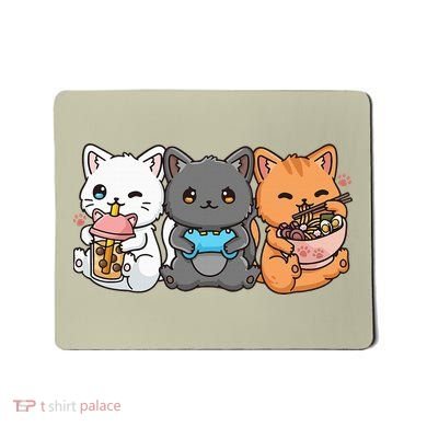 Anime Boba Tea Bubble Tea Gaming Gamer Ramen Cat Mousepad