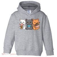 Anime Boba Tea Bubble Tea Gaming Gamer Ramen Cat Toddler Hoodie thumb 0