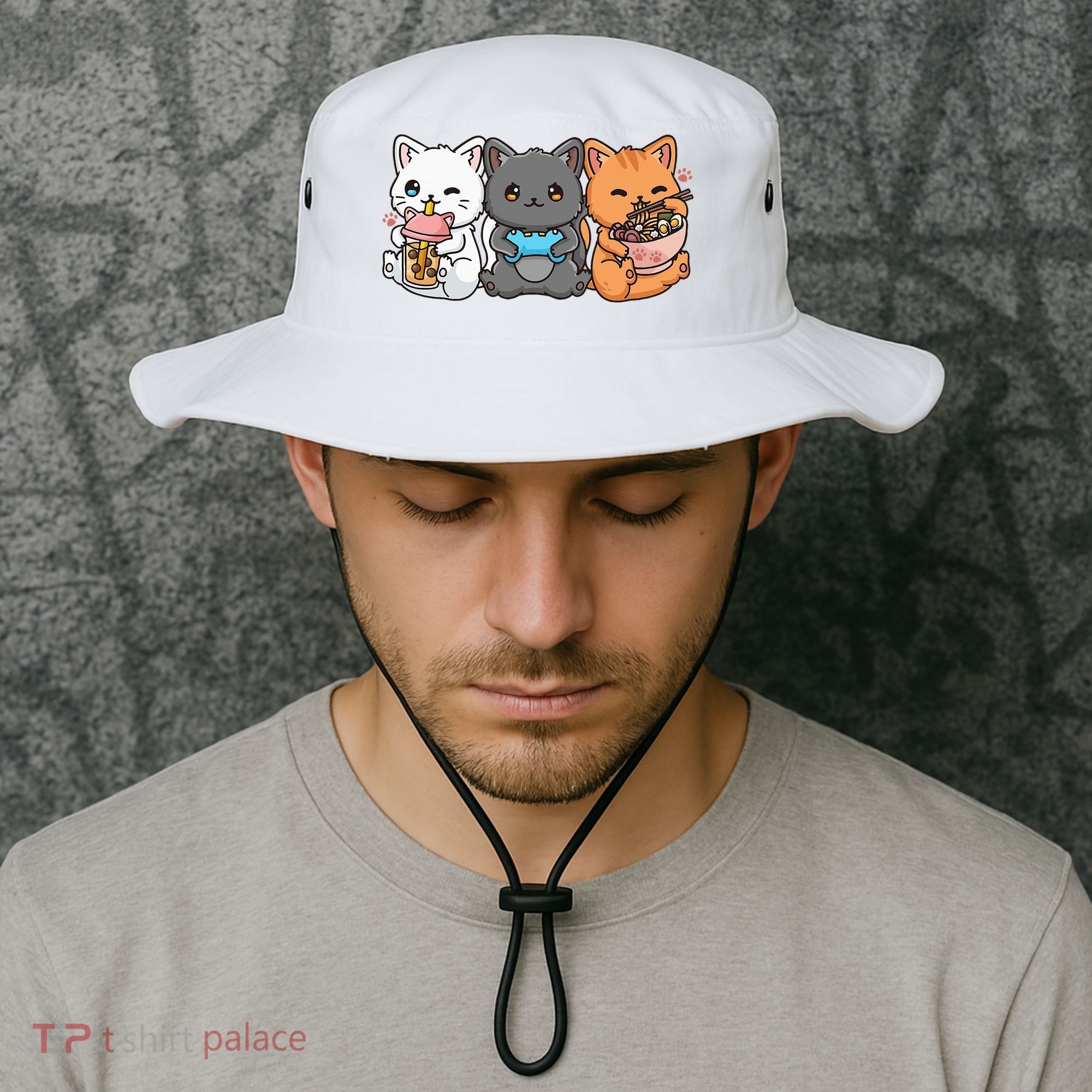 Anime Boba Tea Bubble Tea Gaming Gamer Ramen Cat Bucket Hat