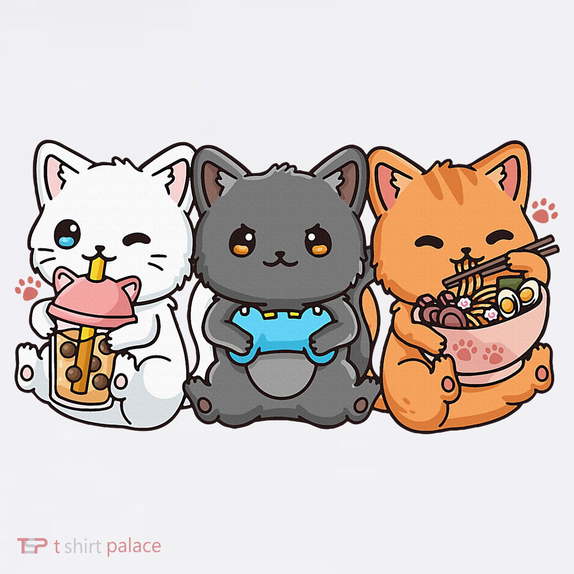 Anime Boba Tea Bubble Tea Gaming Gamer Ramen Cat Women's Tank Top