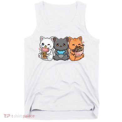 Anime Boba Tea Bubble Tea Gaming Gamer Ramen Cat Tank Top