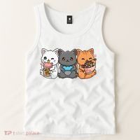 Anime Boba Tea Bubble Tea Gaming Gamer Ramen Cat Tank Top thumb 2