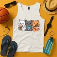 Anime Boba Tea Bubble Tea Gaming Gamer Ramen Cat Tank Top thumb 4