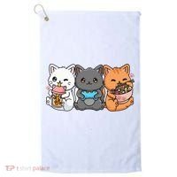 Anime Boba Tea Bubble Tea Gaming Gamer Ramen Cat Golf Towel thumb 0