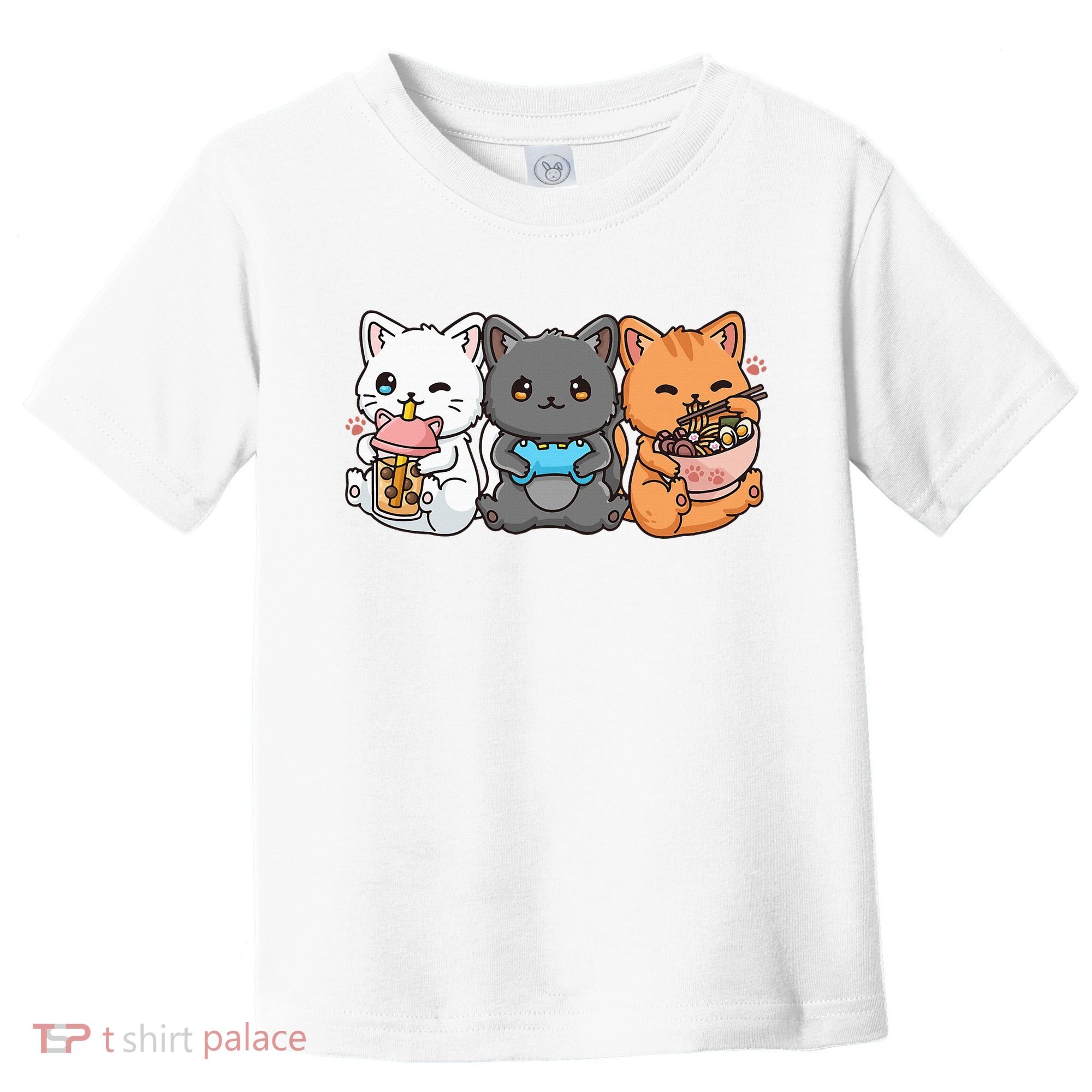 Anime Boba Tea Bubble Tea Gaming Gamer Ramen Cat Toddler T-Shirt