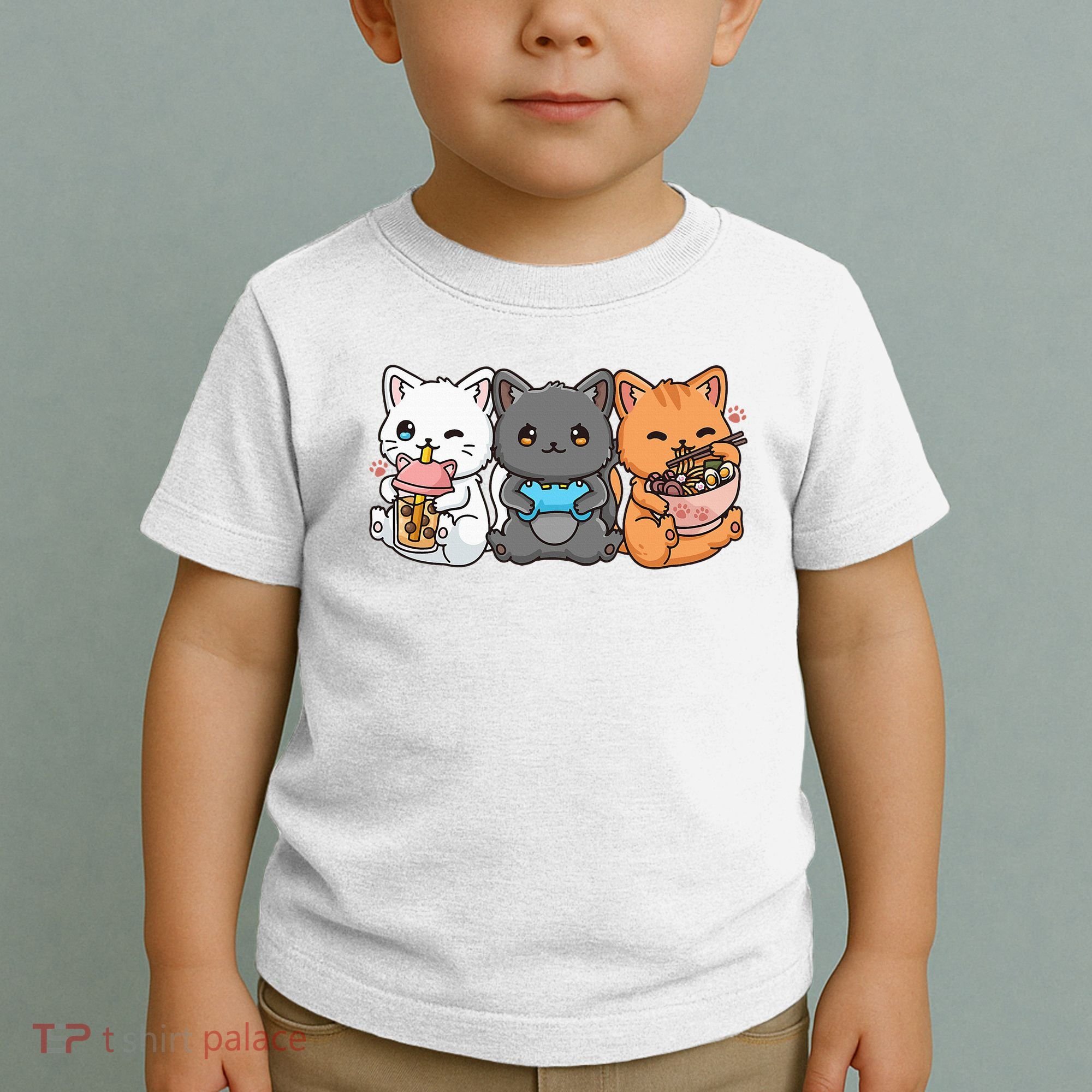 Anime Boba Tea Bubble Tea Gaming Gamer Ramen Cat Toddler T-Shirt