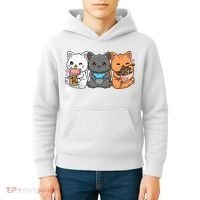 Anime Boba Tea Bubble Tea Gaming Gamer Ramen Cat Kids Hoodie thumb 4