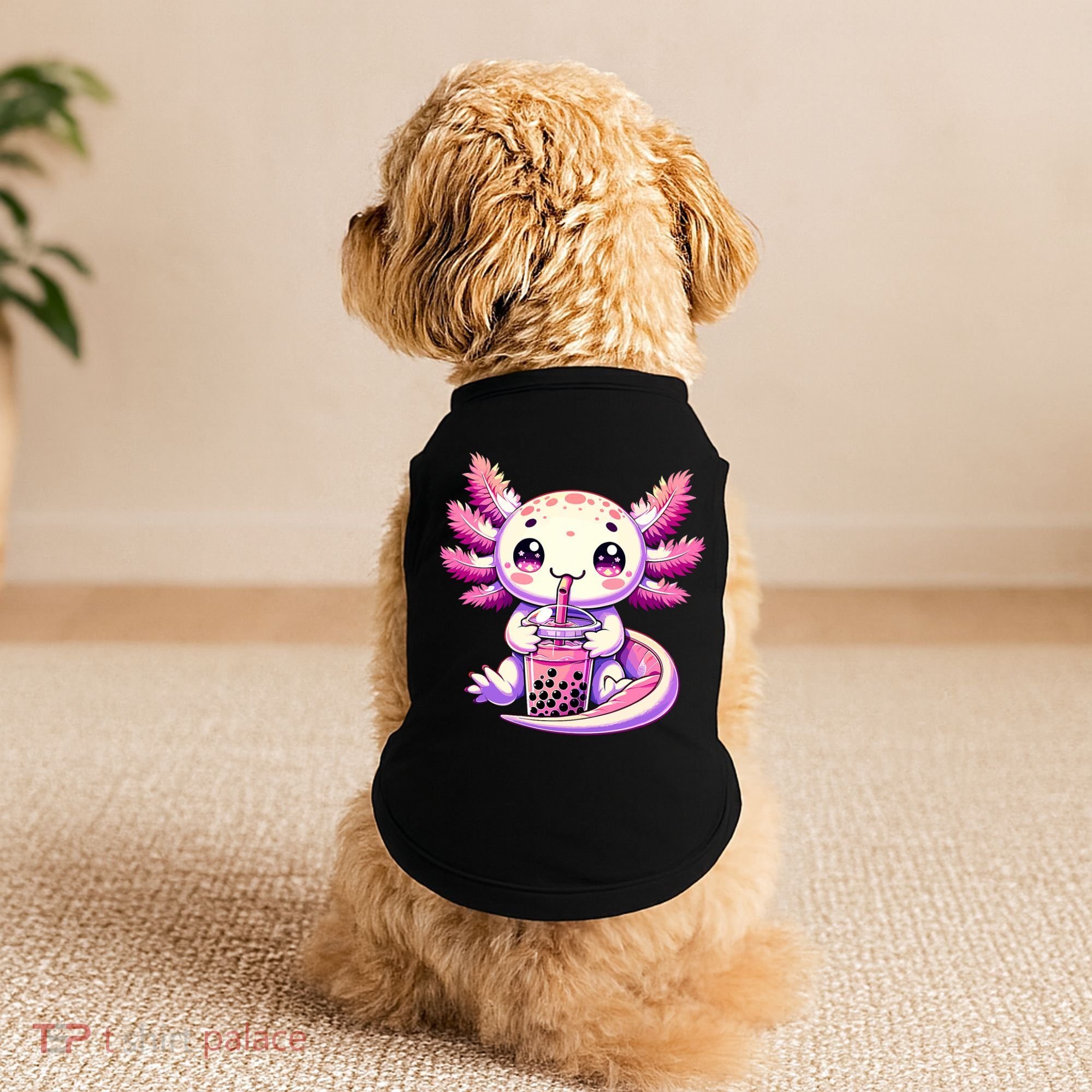 Axolotl Boba Tea Bubble Tea Anime Cute Kawaii Axolotl Doggie Tank