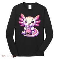 Axolotl Boba Tea Bubble Tea Anime Cute Kawaii Axolotl Long Sleeve Shirt thumb 0