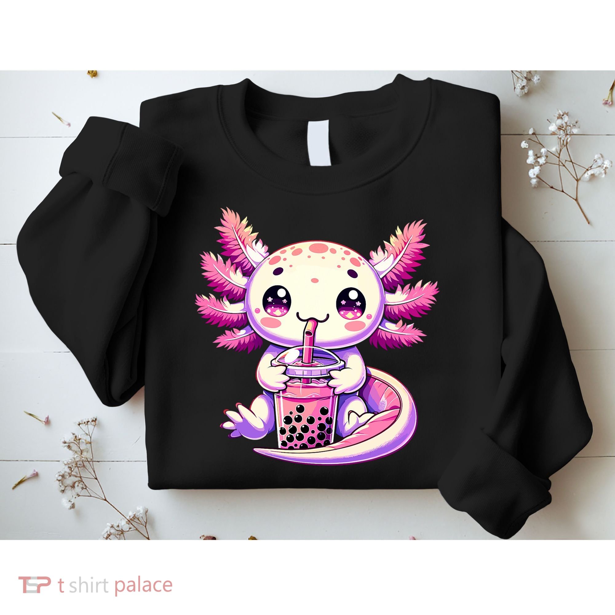 Axolotl Boba Tea Bubble Tea Anime Cute Kawaii Axolotl Sweatshirt