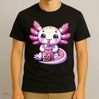 Axolotl Boba Tea Bubble Tea Anime Cute Kawaii Axolotl T-Shirt thumb 3