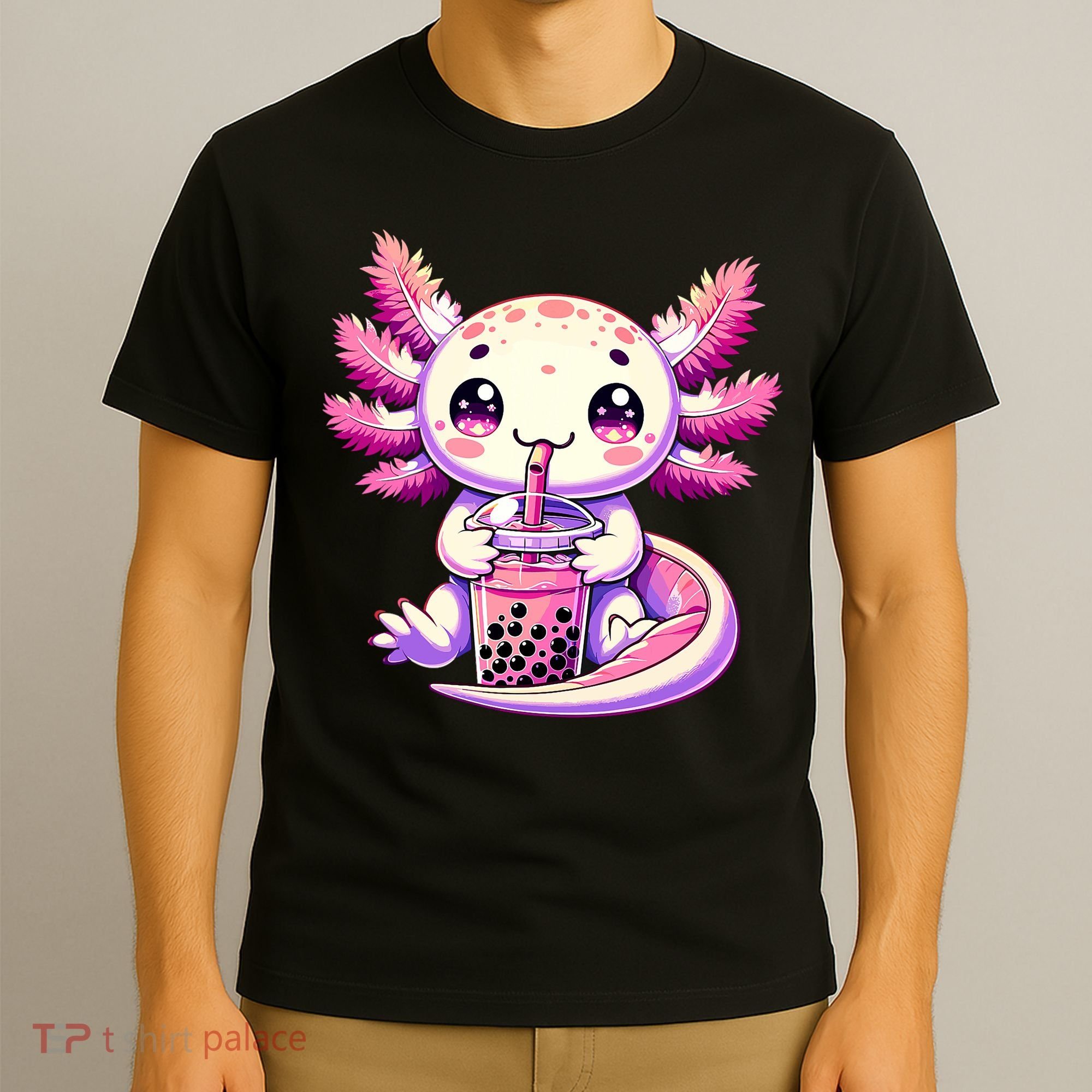Axolotl Boba Tea Bubble Tea Anime Cute Kawaii Axolotl T-Shirt