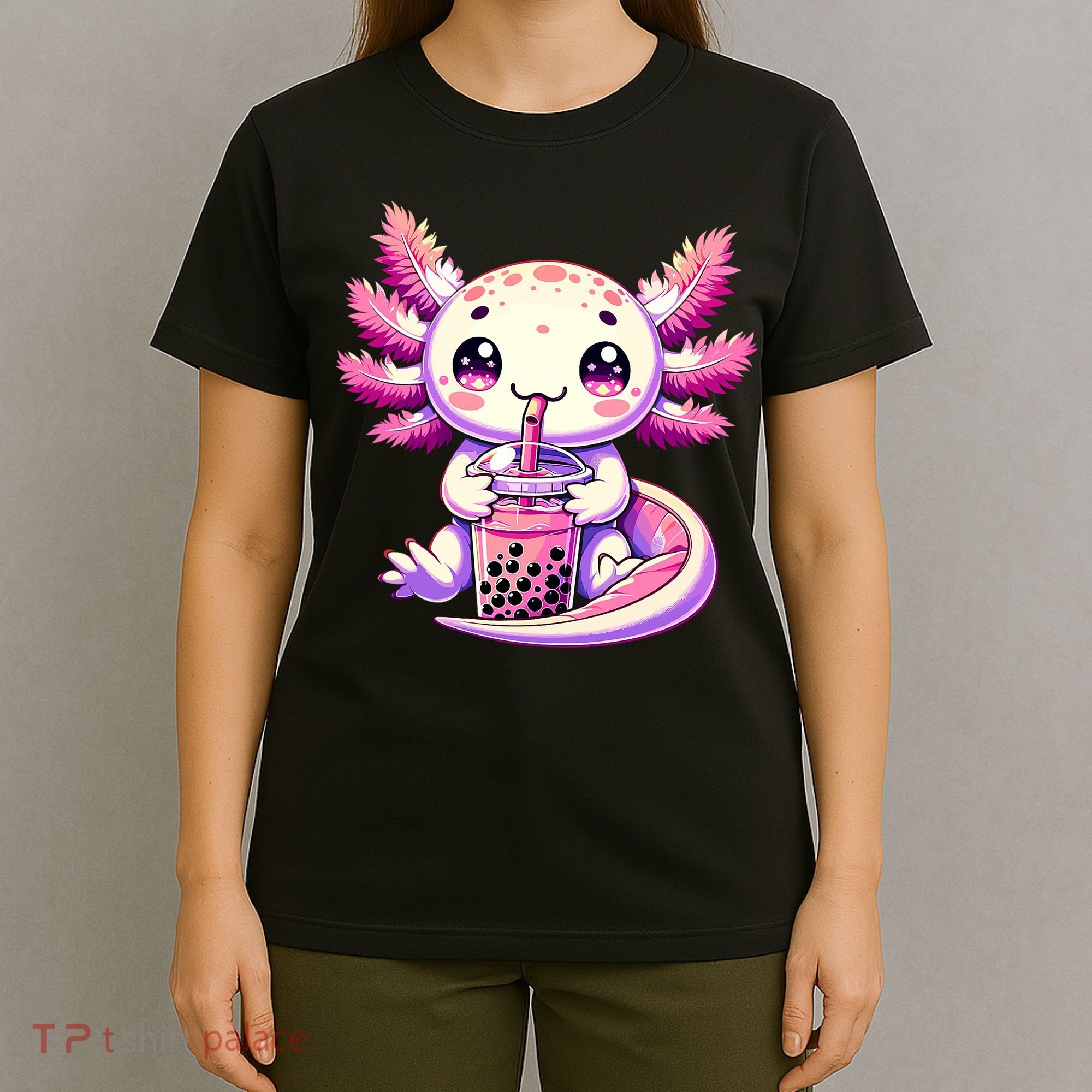 Axolotl Boba Tea Bubble Tea Anime Cute Kawaii Axolotl T-Shirt