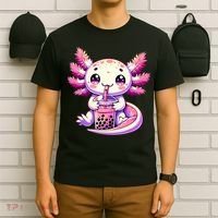 Axolotl Boba Tea Bubble Tea Anime Cute Kawaii Axolotl T-Shirt thumb 6