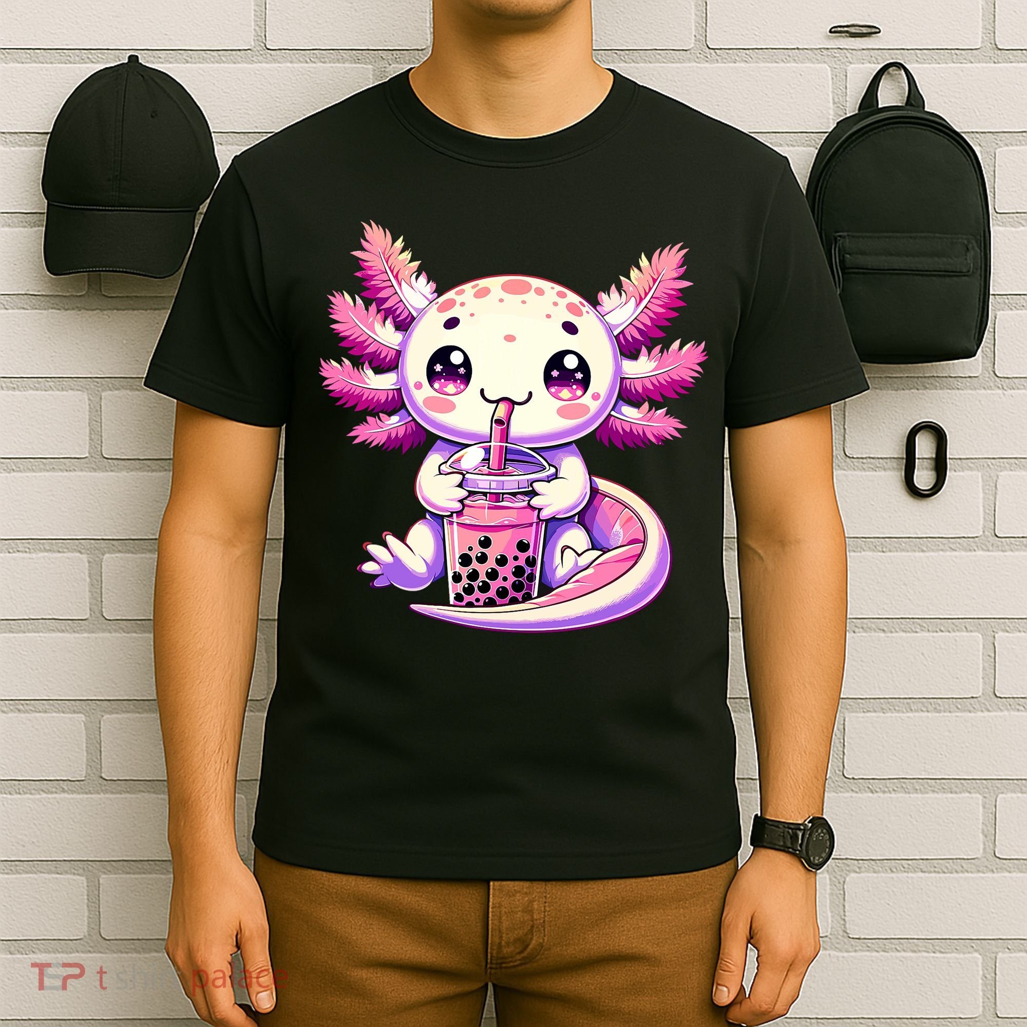Axolotl Boba Tea Bubble Tea Anime Cute Kawaii Axolotl T-Shirt
