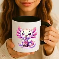 Axolotl Boba Tea Bubble Tea Anime Cute Kawaii Axolotl Coffee Mug thumb 3