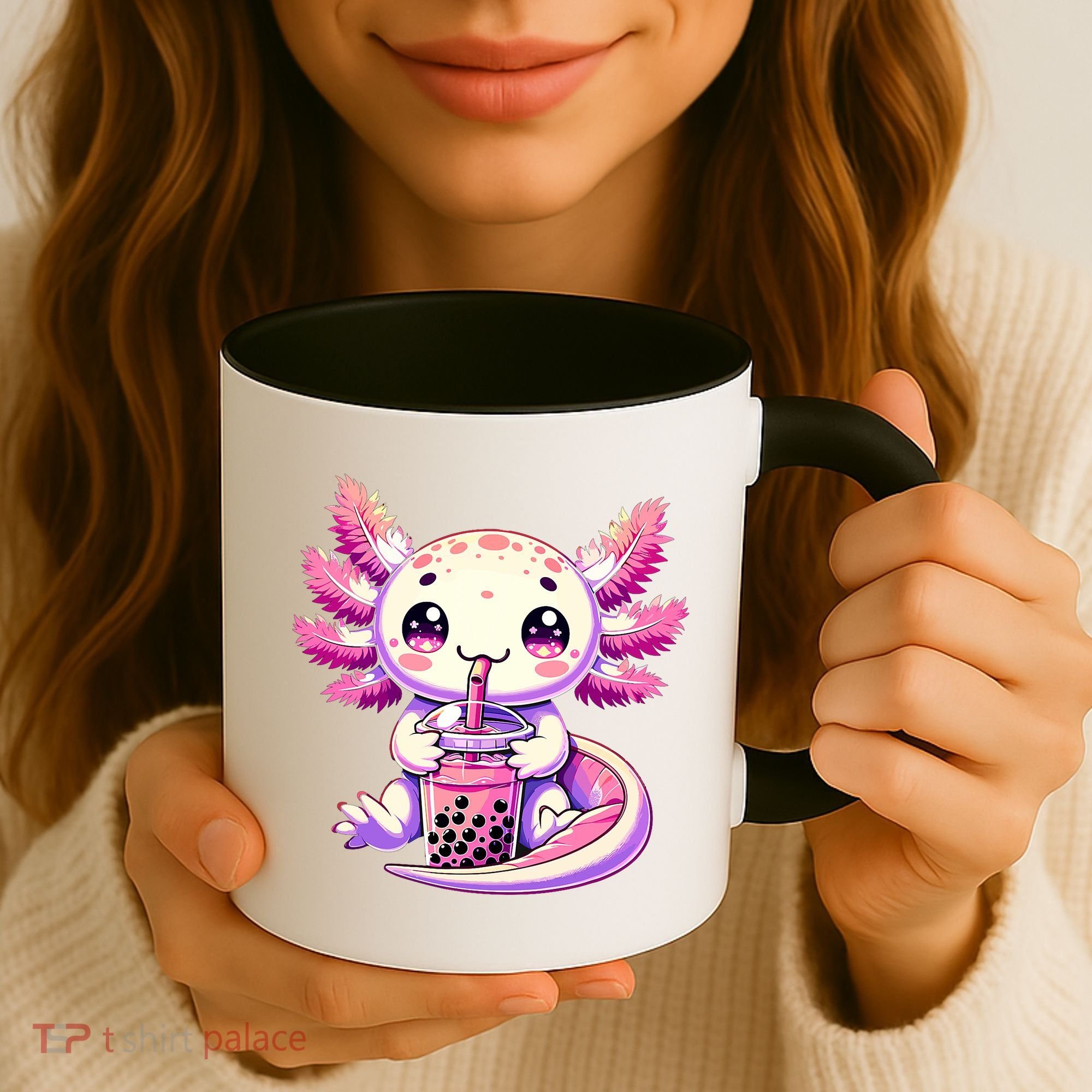 Axolotl Boba Tea Bubble Tea Anime Cute Kawaii Axolotl Coffee Mug