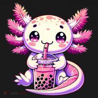 Axolotl Boba Tea Bubble Tea Anime Cute Kawaii Axolotl Polo thumb 3