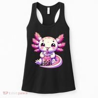 Axolotl Boba Tea Bubble Tea Anime Cute Kawaii Axolotl Women's Tank Top thumb 0