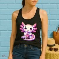Axolotl Boba Tea Bubble Tea Anime Cute Kawaii Axolotl Women's Tank Top thumb 2