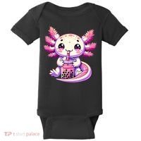Axolotl Boba Tea Bubble Tea Anime Cute Kawaii Axolotl Baby Bodysuit thumb 0