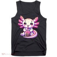 Axolotl Boba Tea Bubble Tea Anime Cute Kawaii Axolotl Tank Top thumb 0